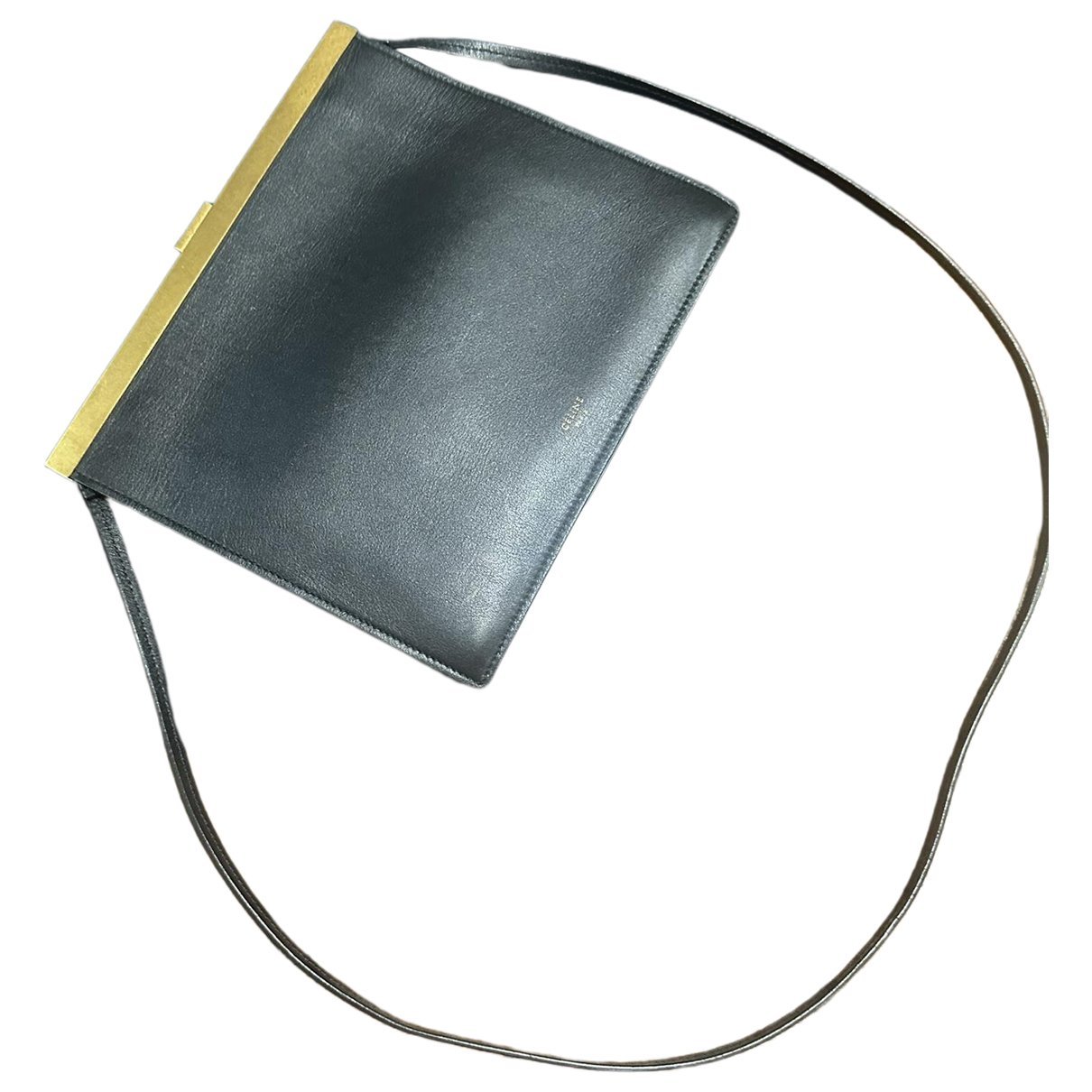 Clasp leather handbag