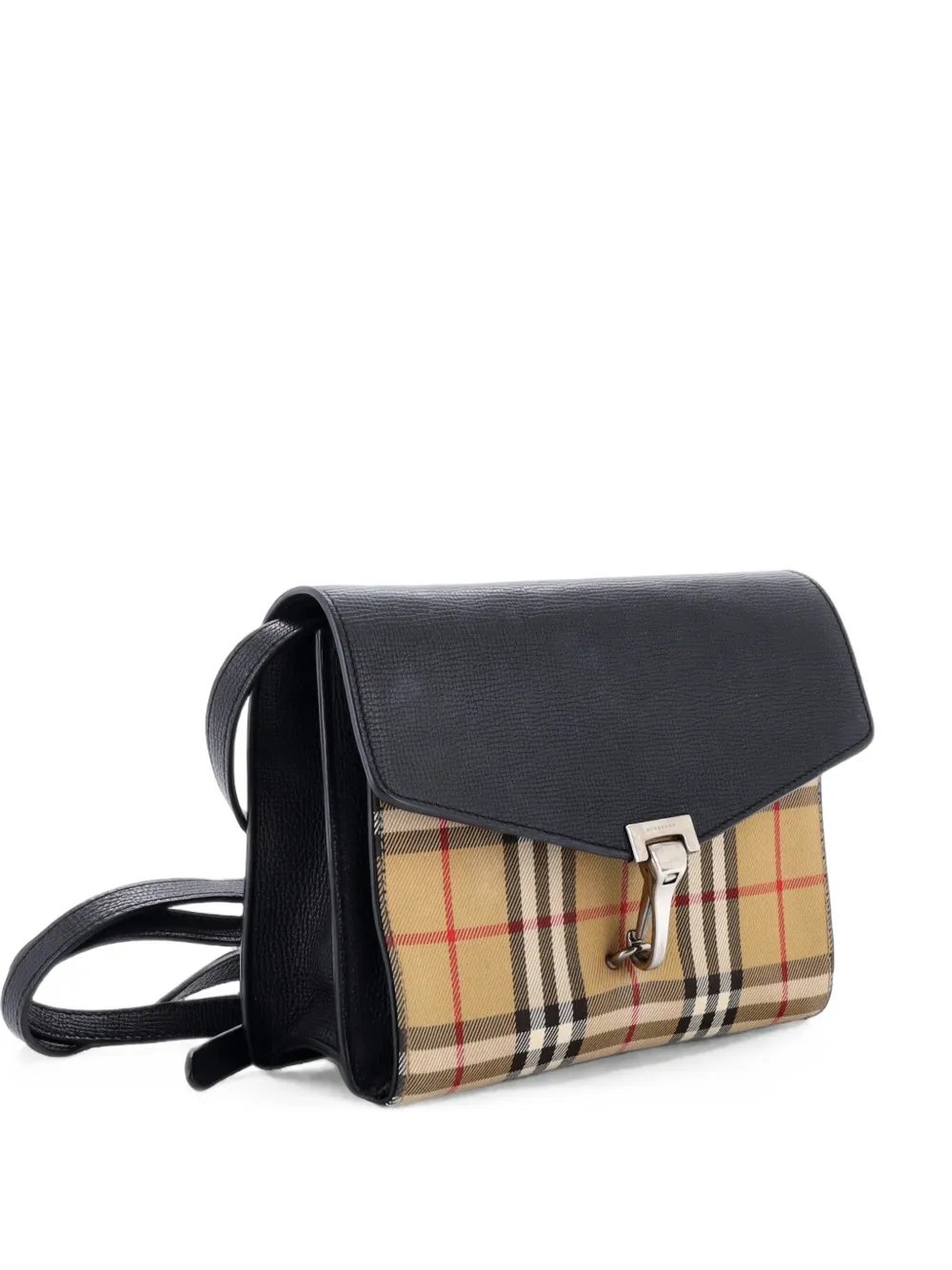 Macken Leather and Vintage Check Canvas Small crossbody bag