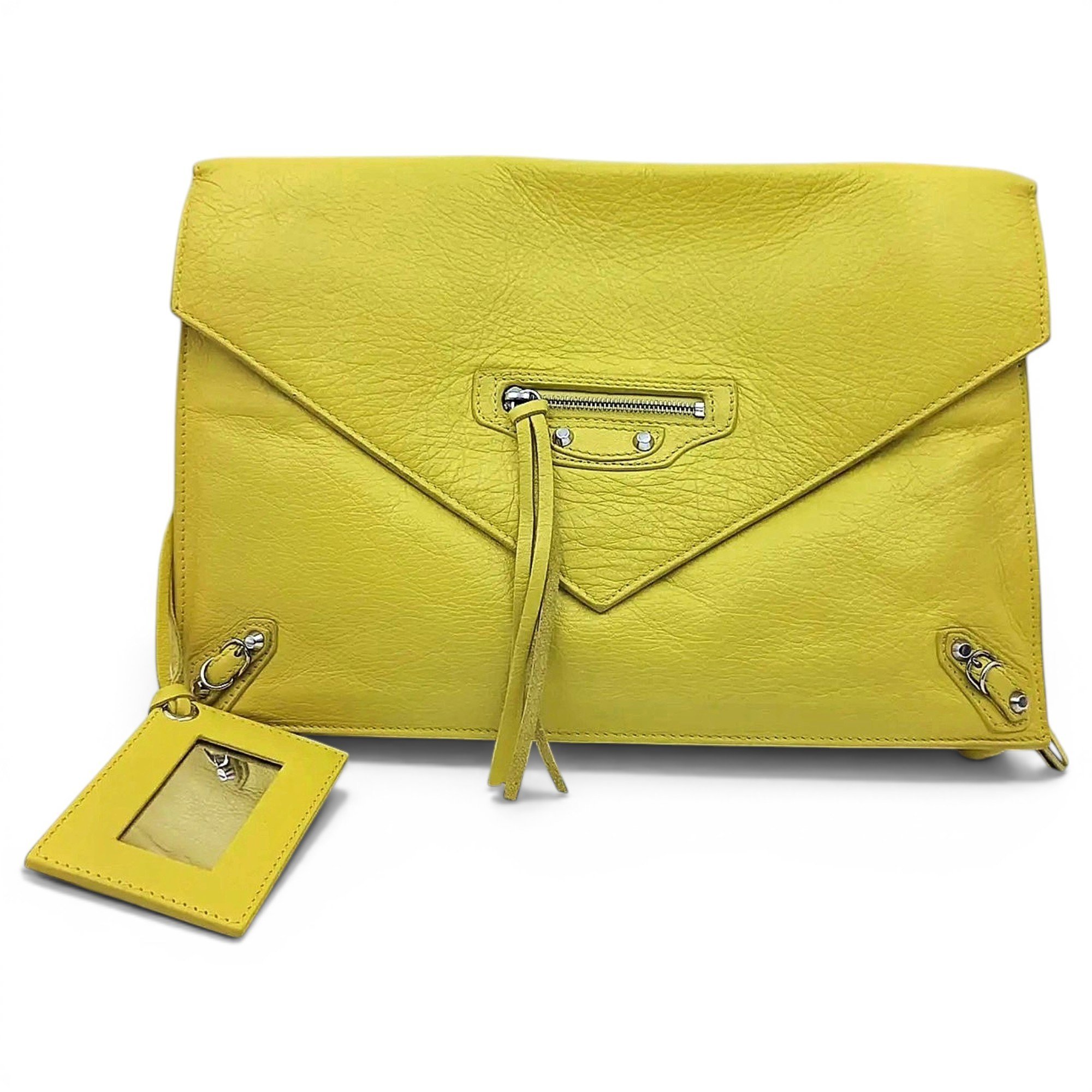 Balenciaga Envelop leather clutch bag