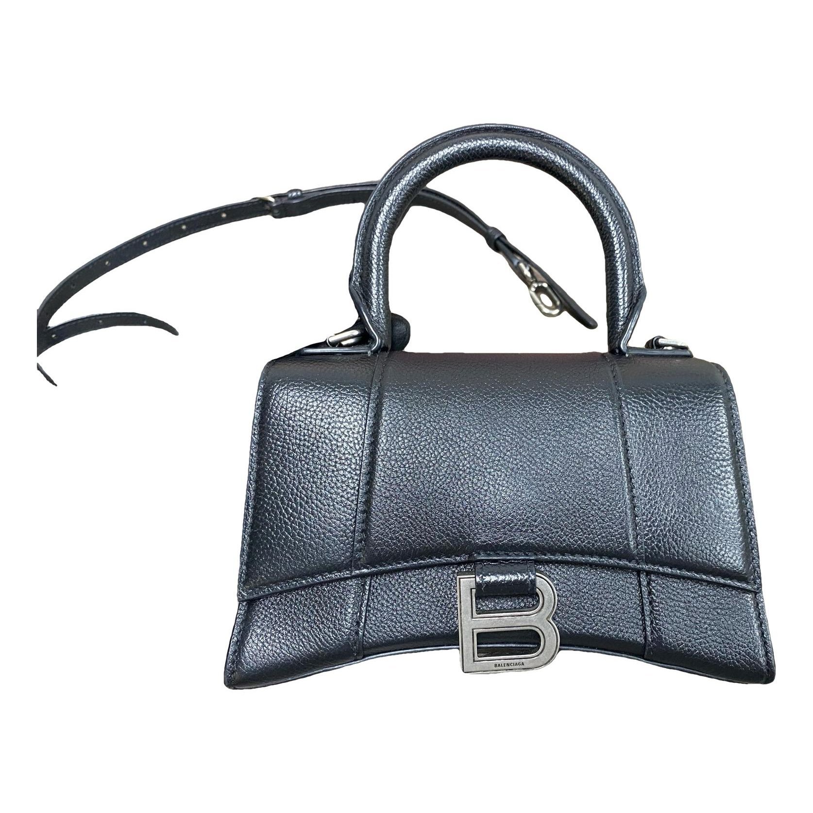 Hourglass leather handbag