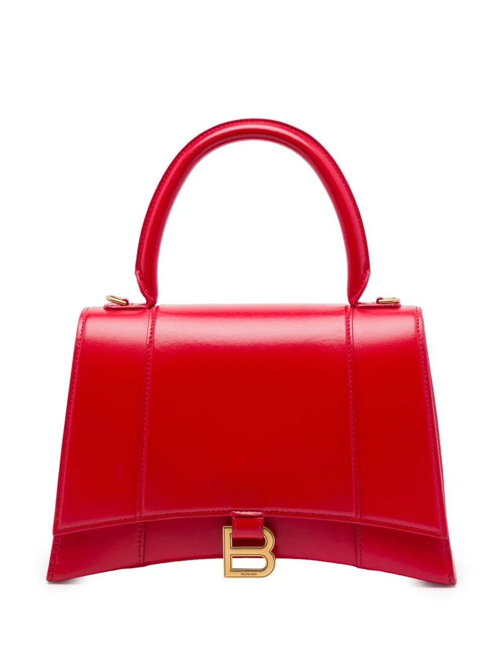Balenciaga 2020 Medium Shiny Box Calfskin Hourglass Top Handle Bag satchel