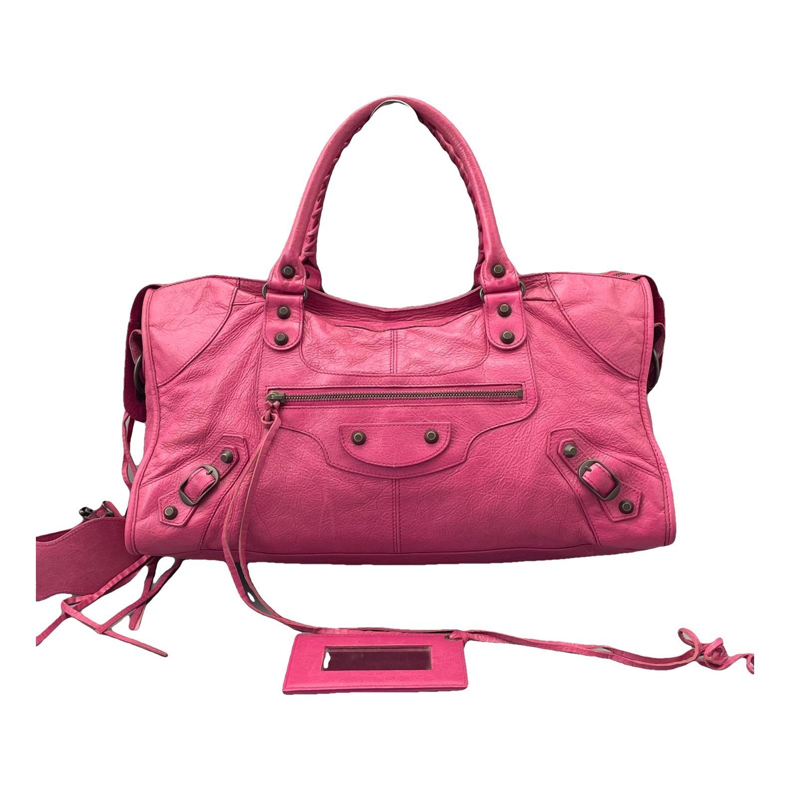 City leather handbag