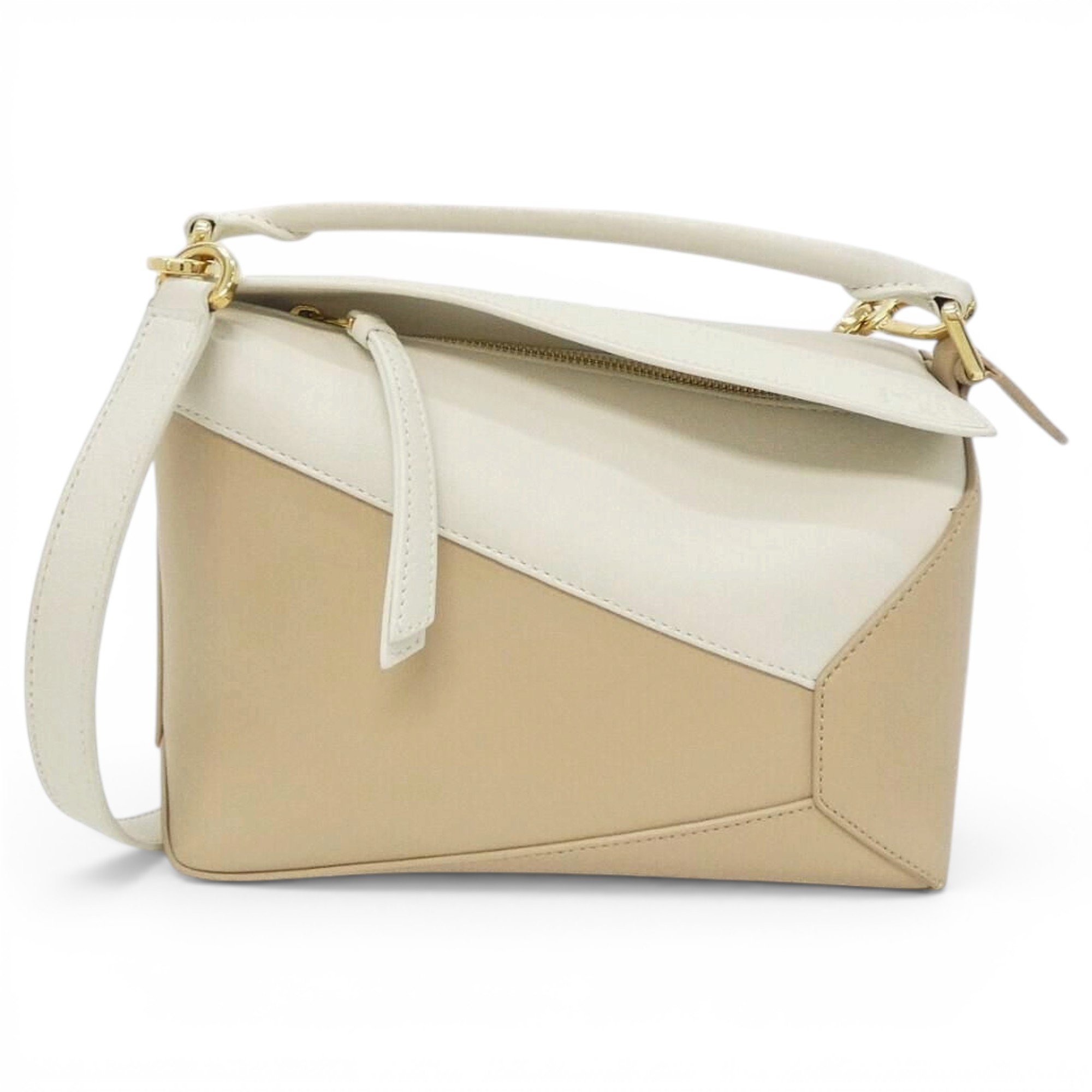 Puzzle leather handbag