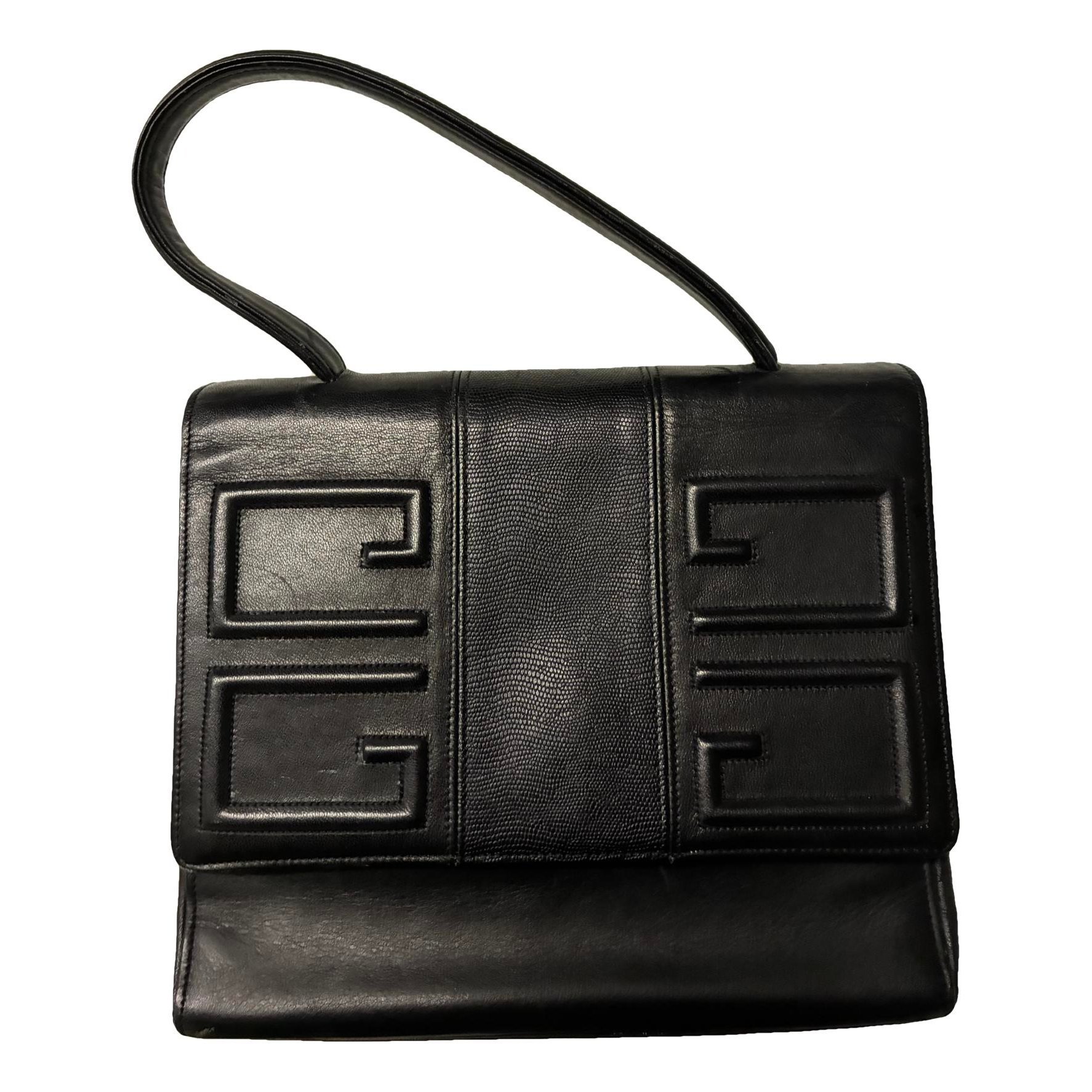 Emblem leather handbag