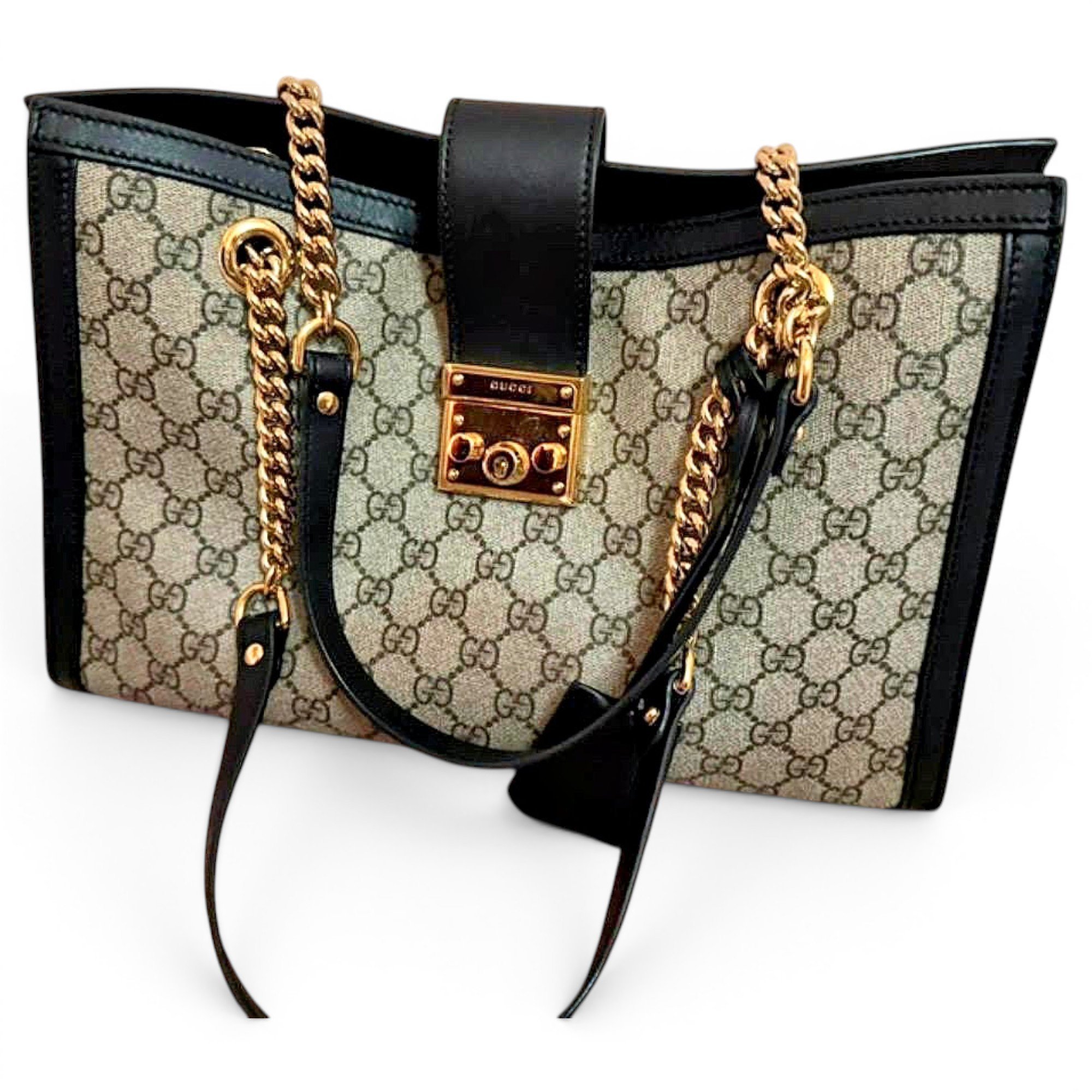Padlock leather handbag