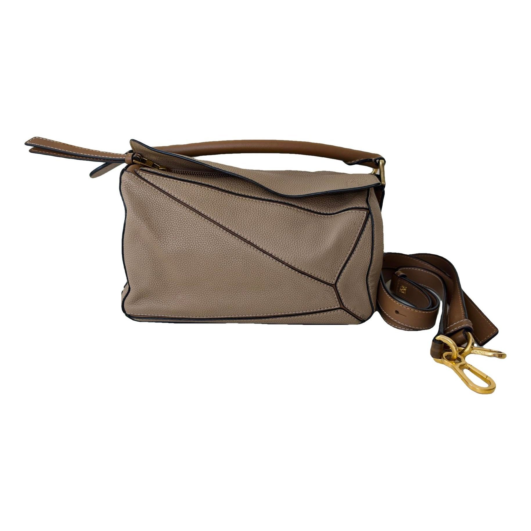 Puzzle leather handbag