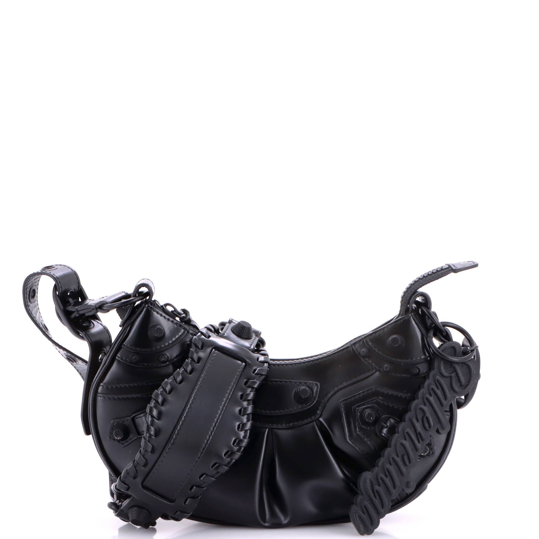 Le Cagole Giant Studs Shoulder Bag Leather XS