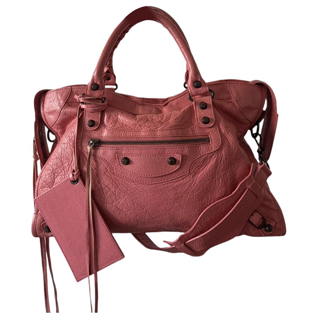City leather handbag