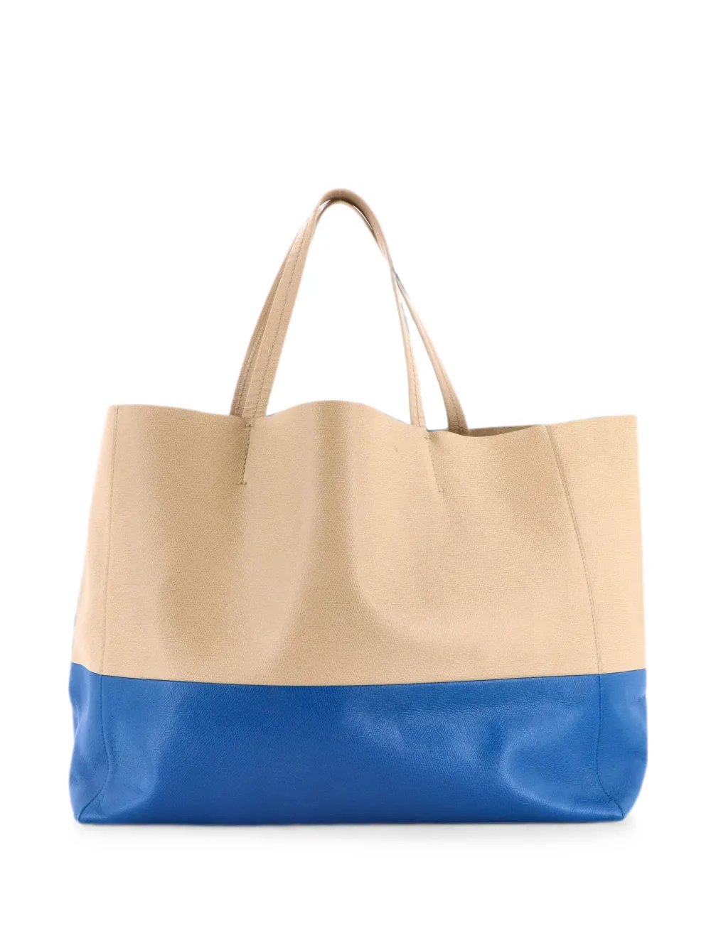 Horizontal Bi-Cabas Leather Large tote bag