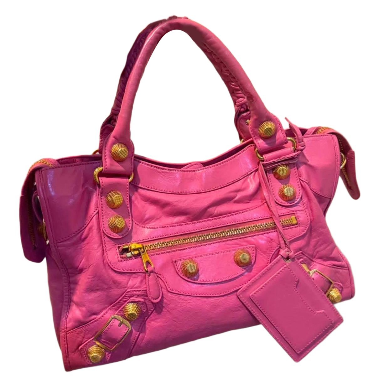 City leather handbag
