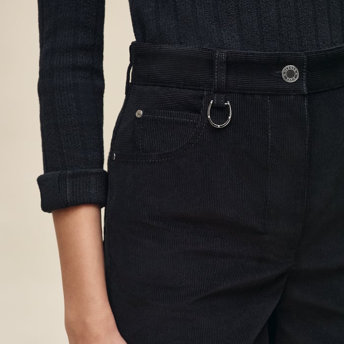 Noir High-waisted Straight Leg Pants