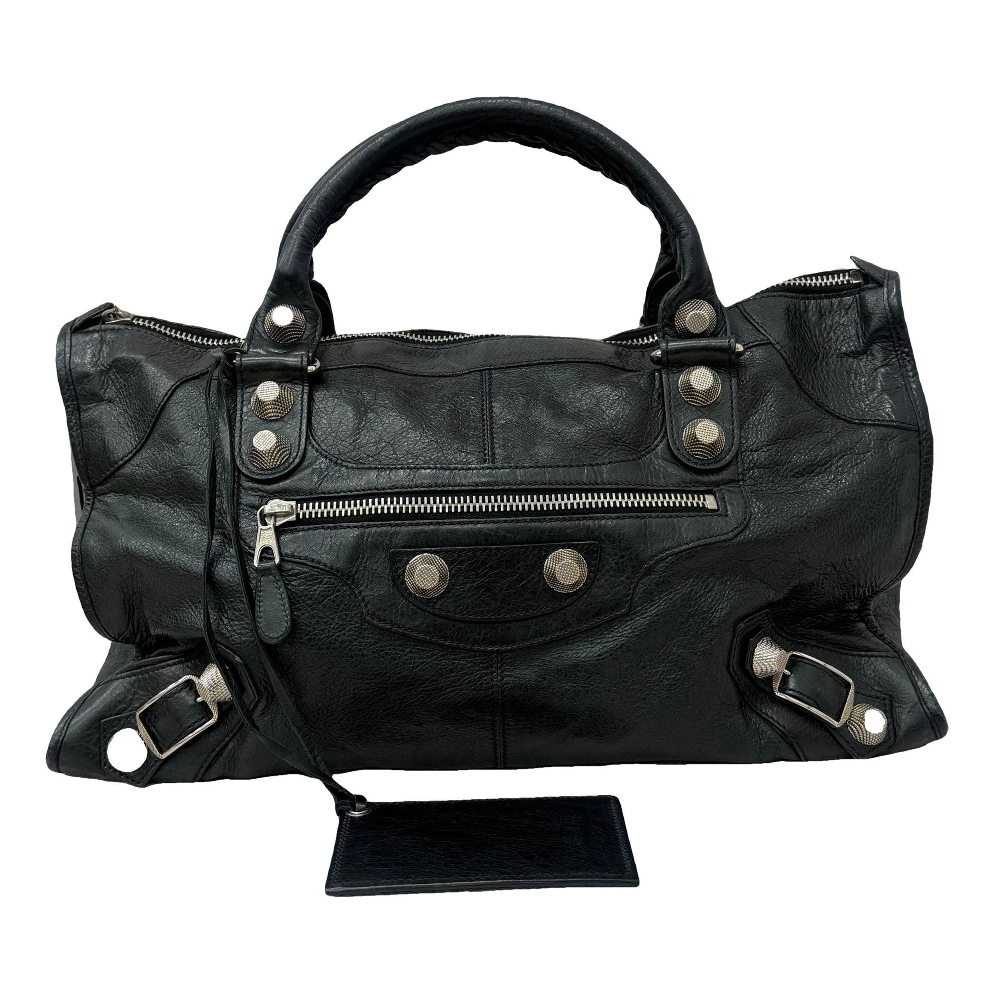 City leather handbag