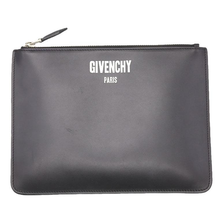 Leather clutch bag