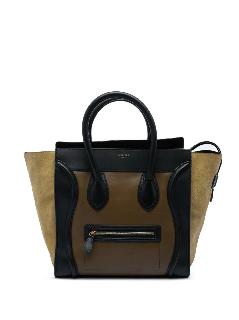 2012 Mini Tricolor Calfskin and Suede Luggage tote bag
