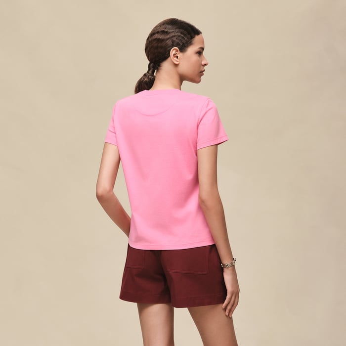 Rose Bonbon Printed Straight T-shirt