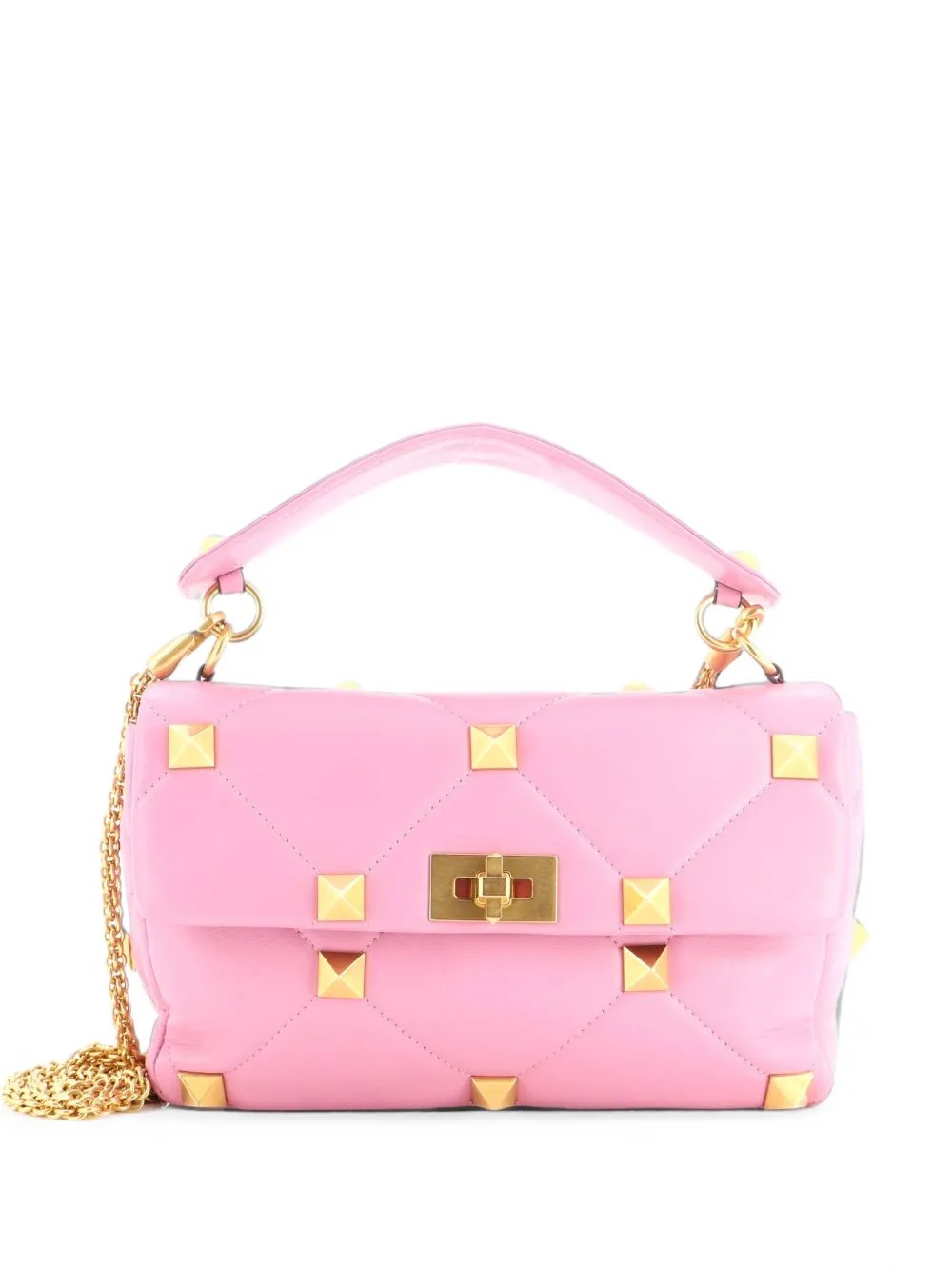 Roman Stud Flap Bag Quilted Leather Large crossbody bag