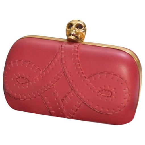 Alexander McQueen Skull leather clutch bag