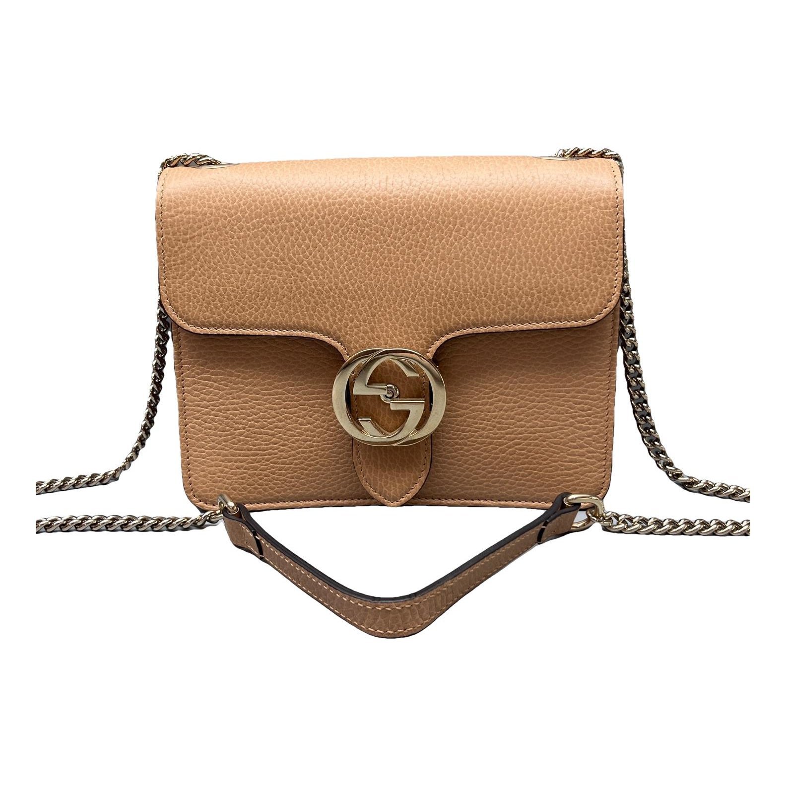 Interlocking leather handbag
