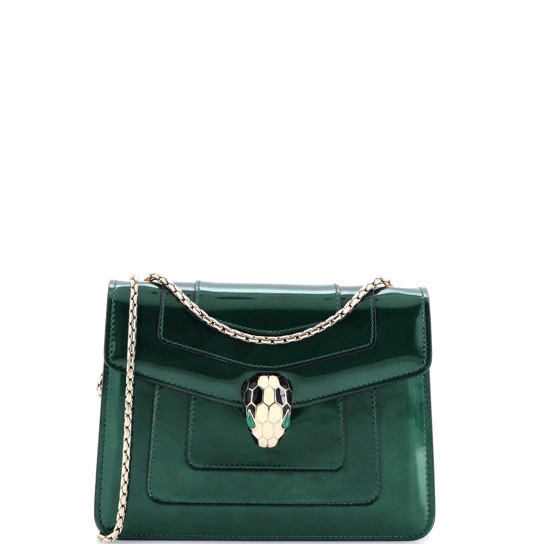 Serpenti Forever Square Shoulder Bag Patent Small