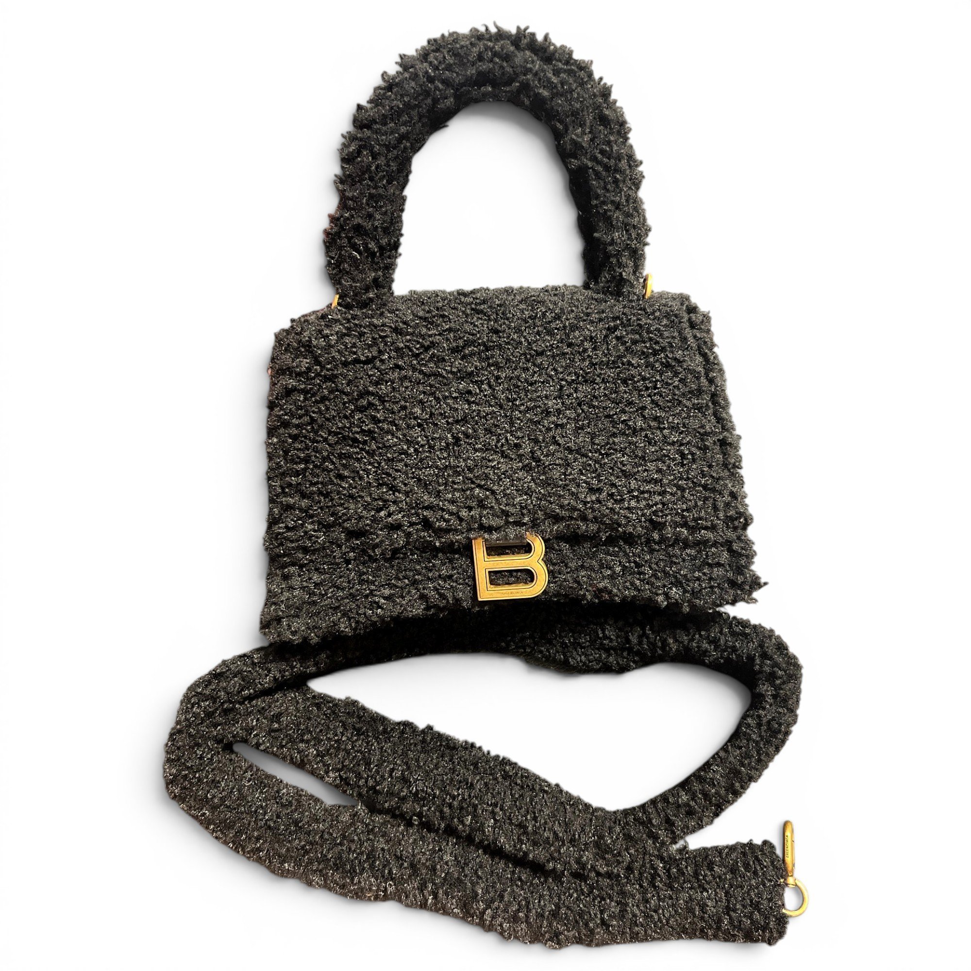 Hourglass leather handbag