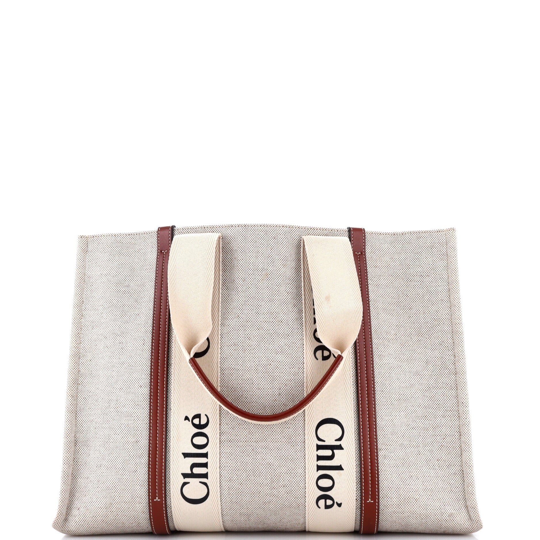 Woody Tote Canvas with Leather Large