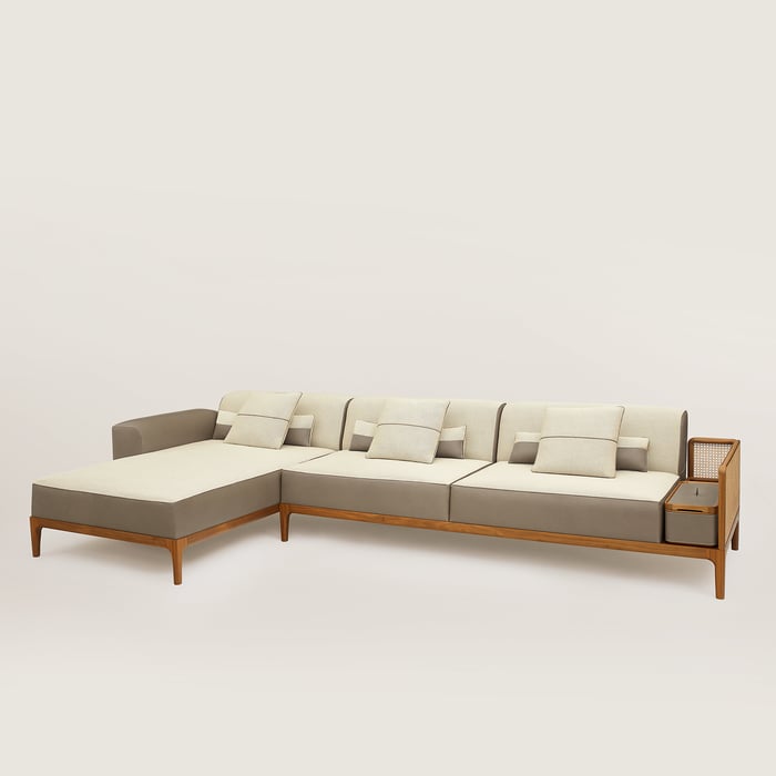 Sofa Sellier 2-seater with chaise lounge