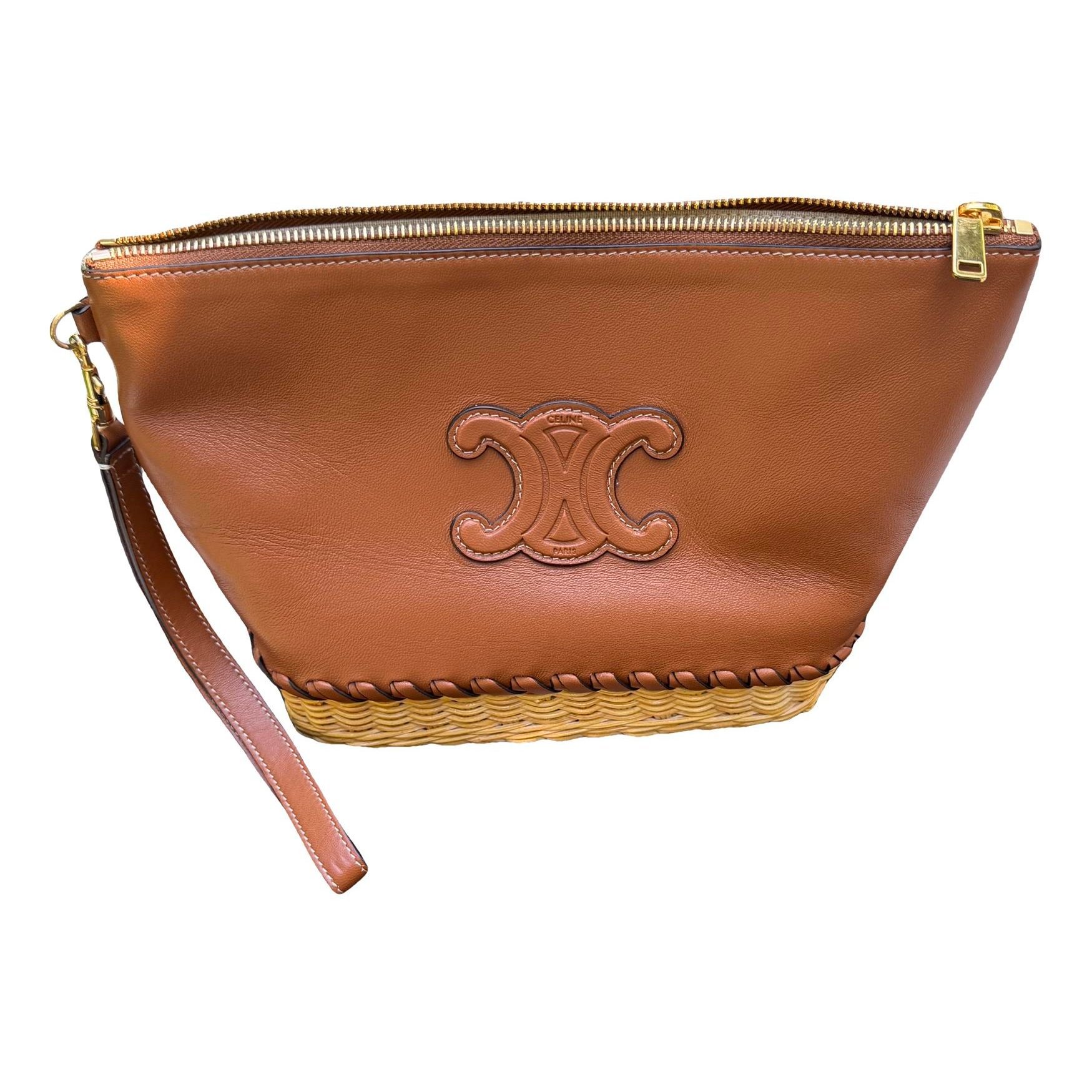 Leather clutch bag
