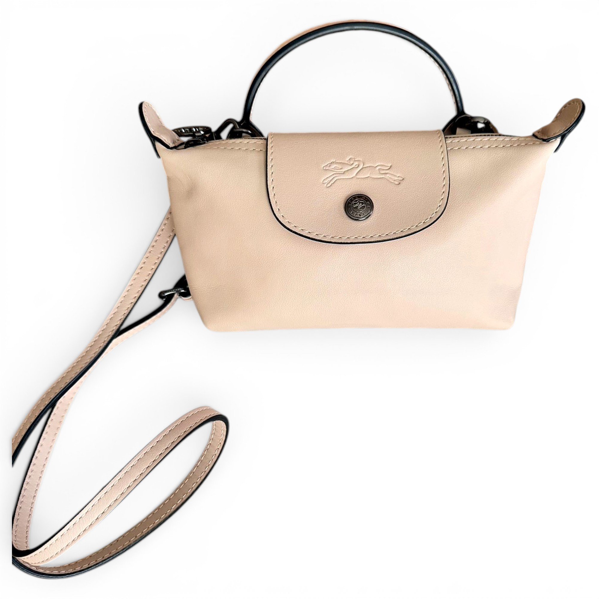 Pliage leather clutch bag