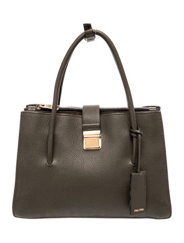 Miu Miu Leather Madras Top Handle Bag Vintage