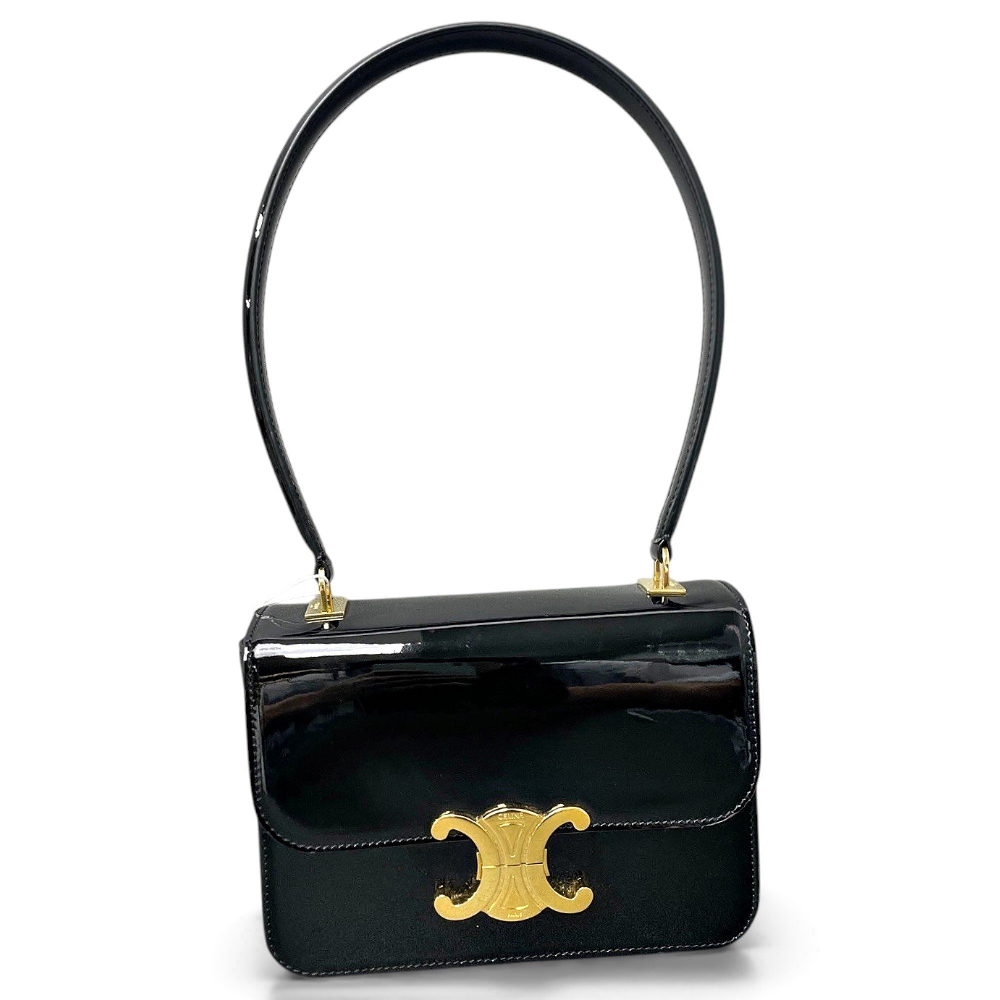 Triomphe patent leather handbag