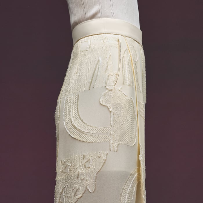 Blanc Céramique "En Desordre Fils Coupes" Pants