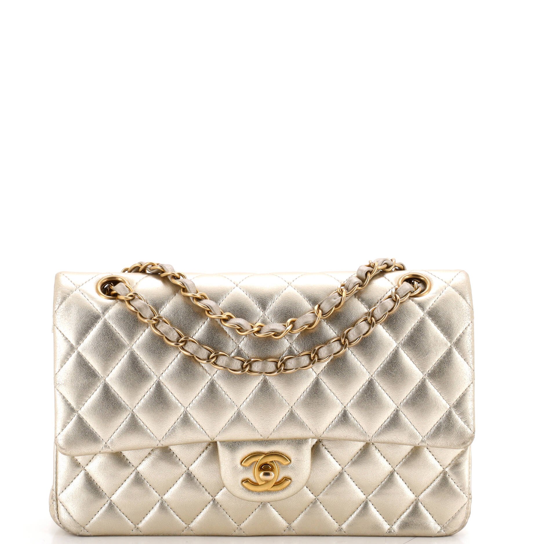 Classic Double Flap Bag Quilted Metallic Calfskin Medium