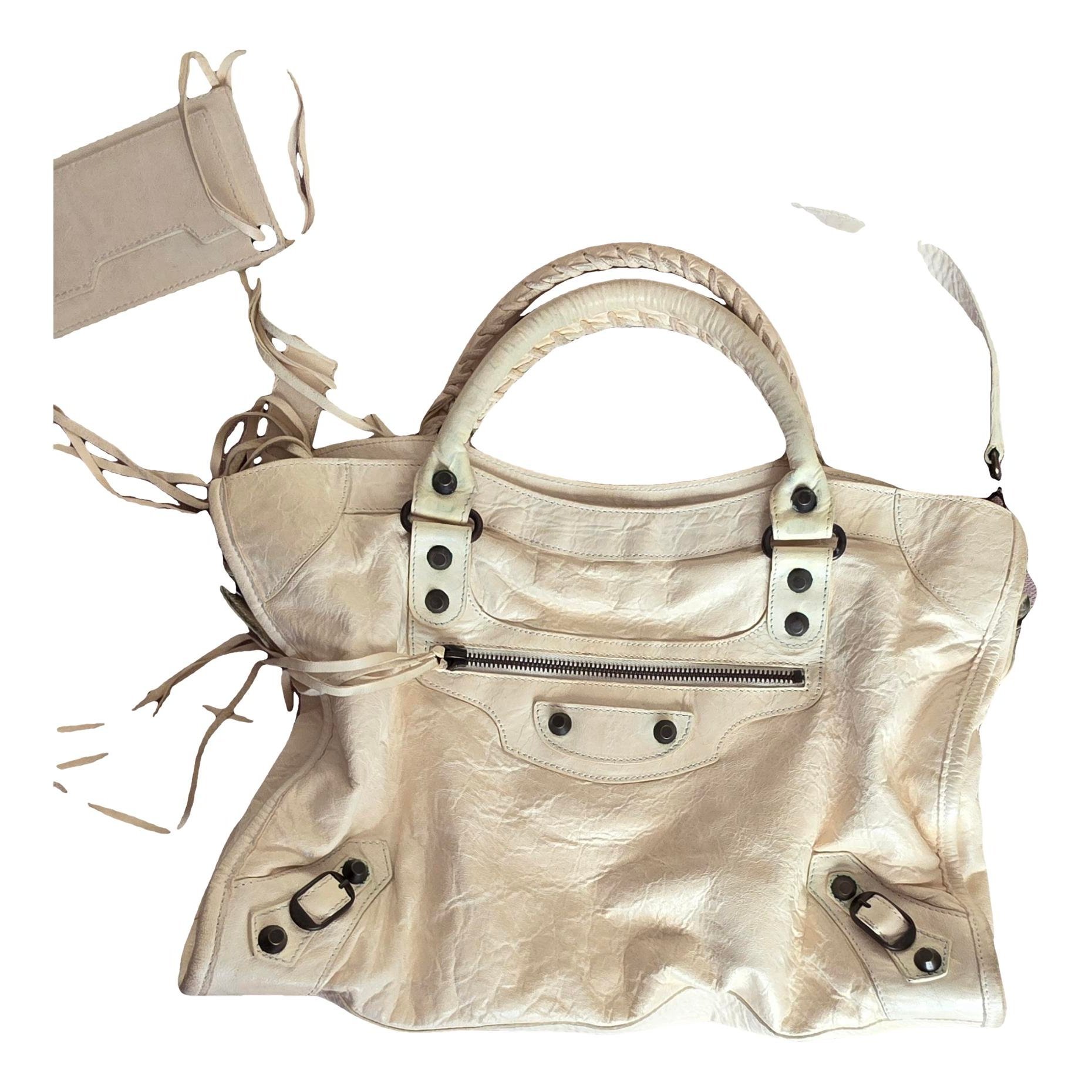 City leather handbag