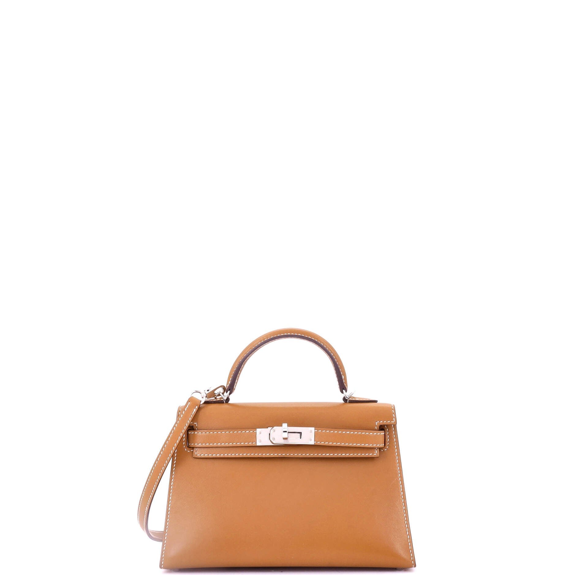 Hermes Kelly Mini II Bag Natural Sable Veau Butler with Palladium Hardware 20