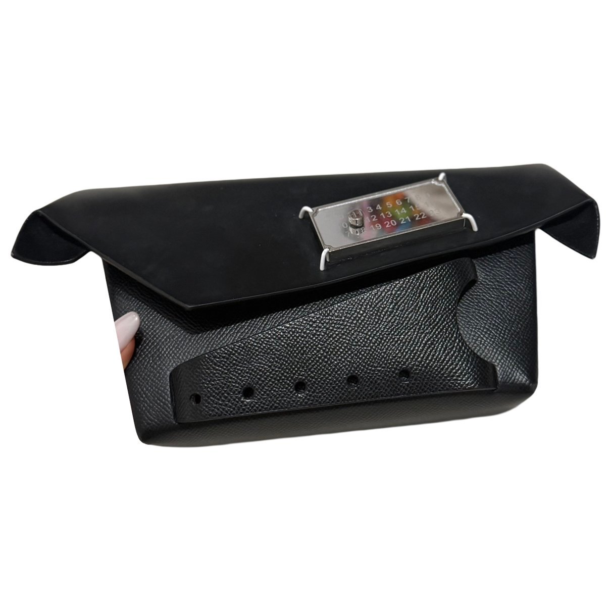 Leather clutch bag