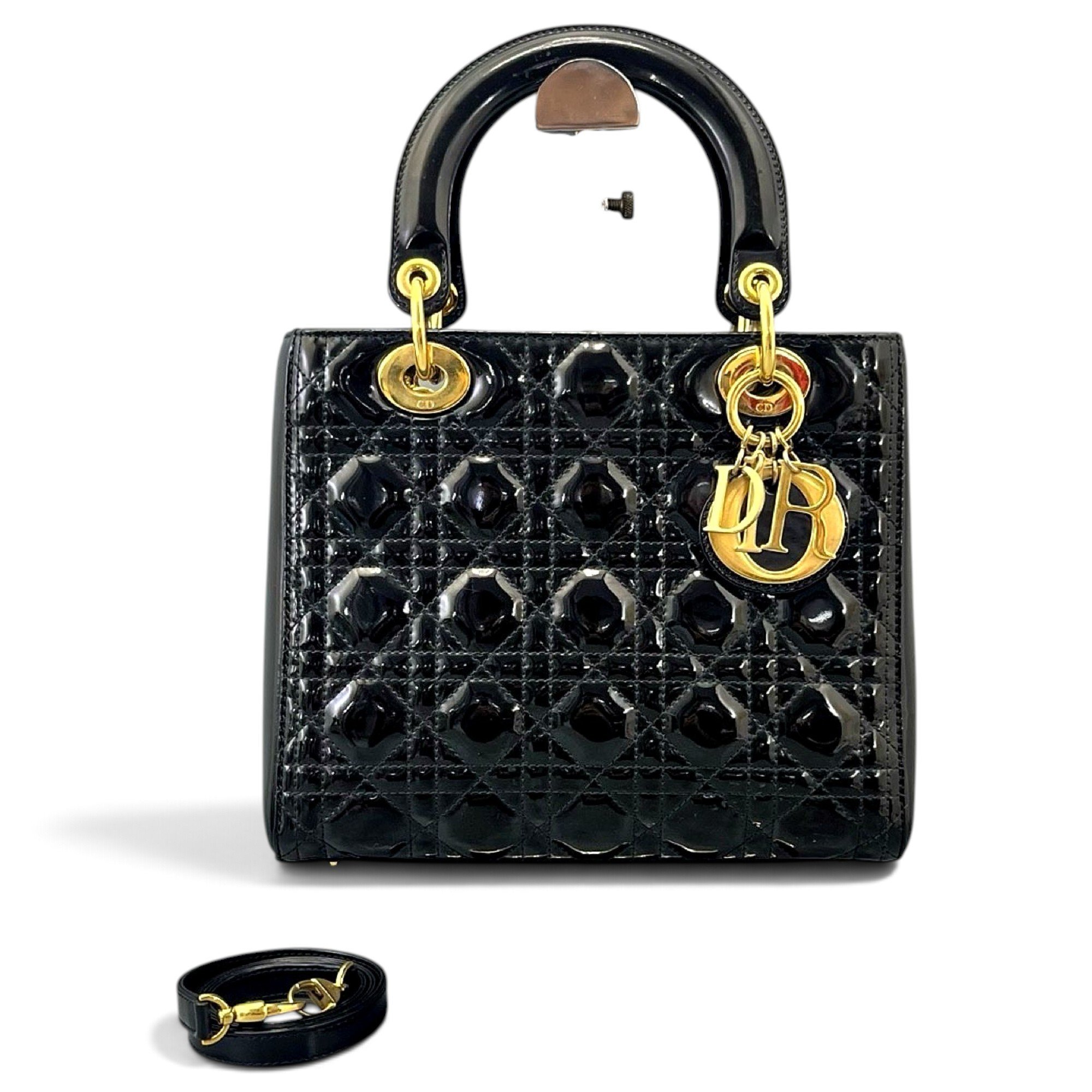 Patent leather handbag