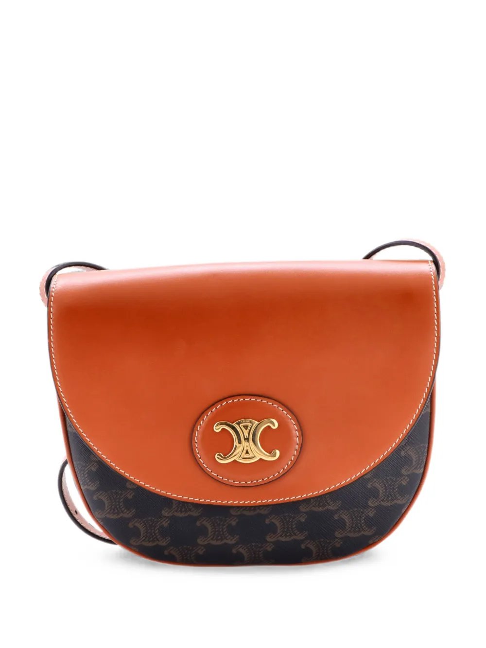 Besace Leather and Triomphe Coated Canvas Small shoulder bag