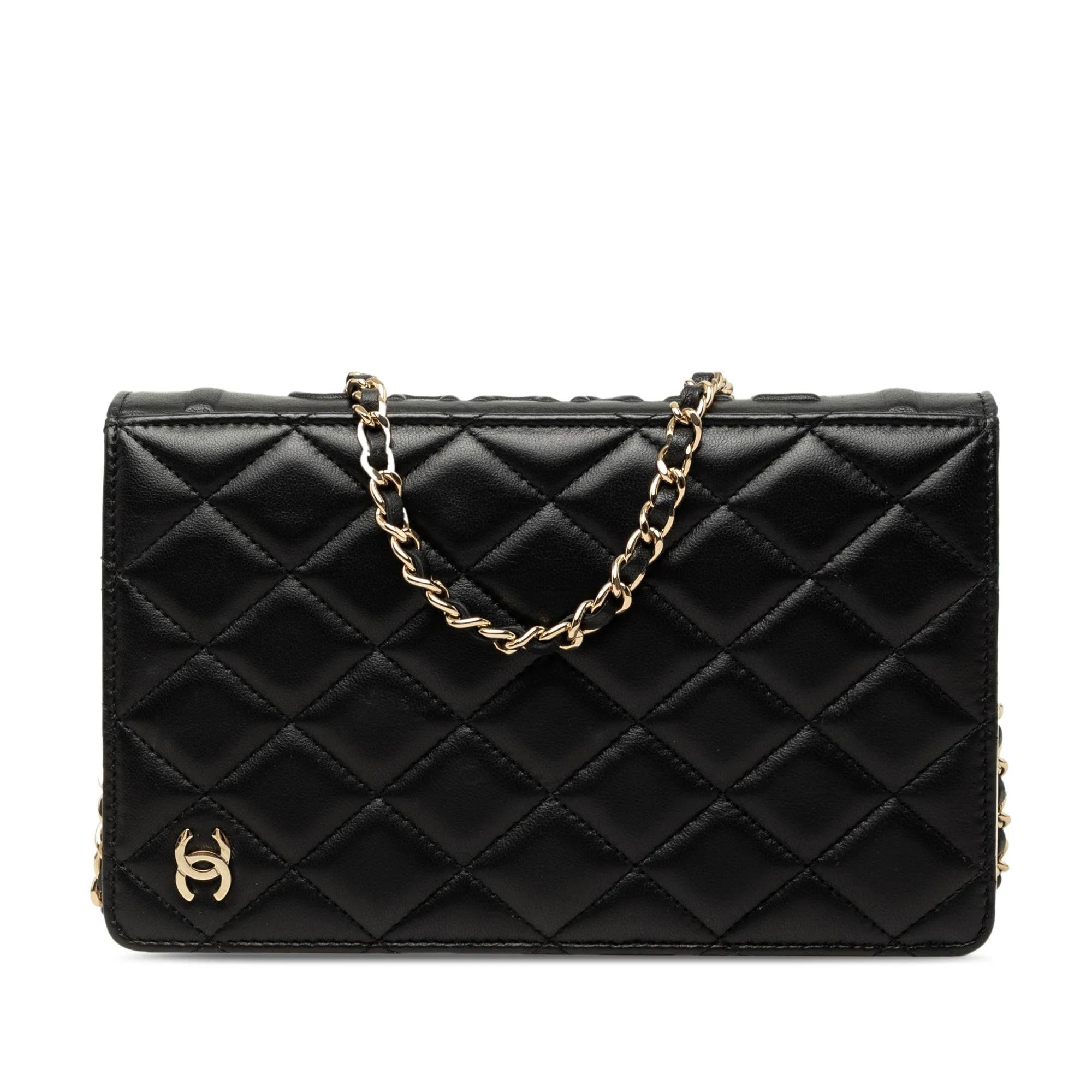 Wallet On Chain leather crossbody bag