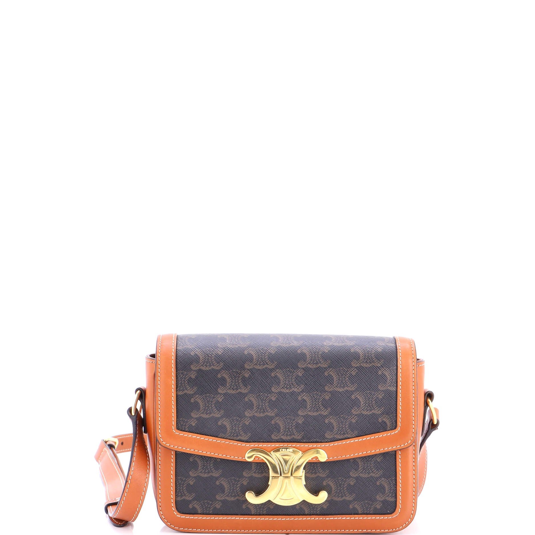 Celine Triomphe Shoulder Bag Triomphe Coated Canvas Teen