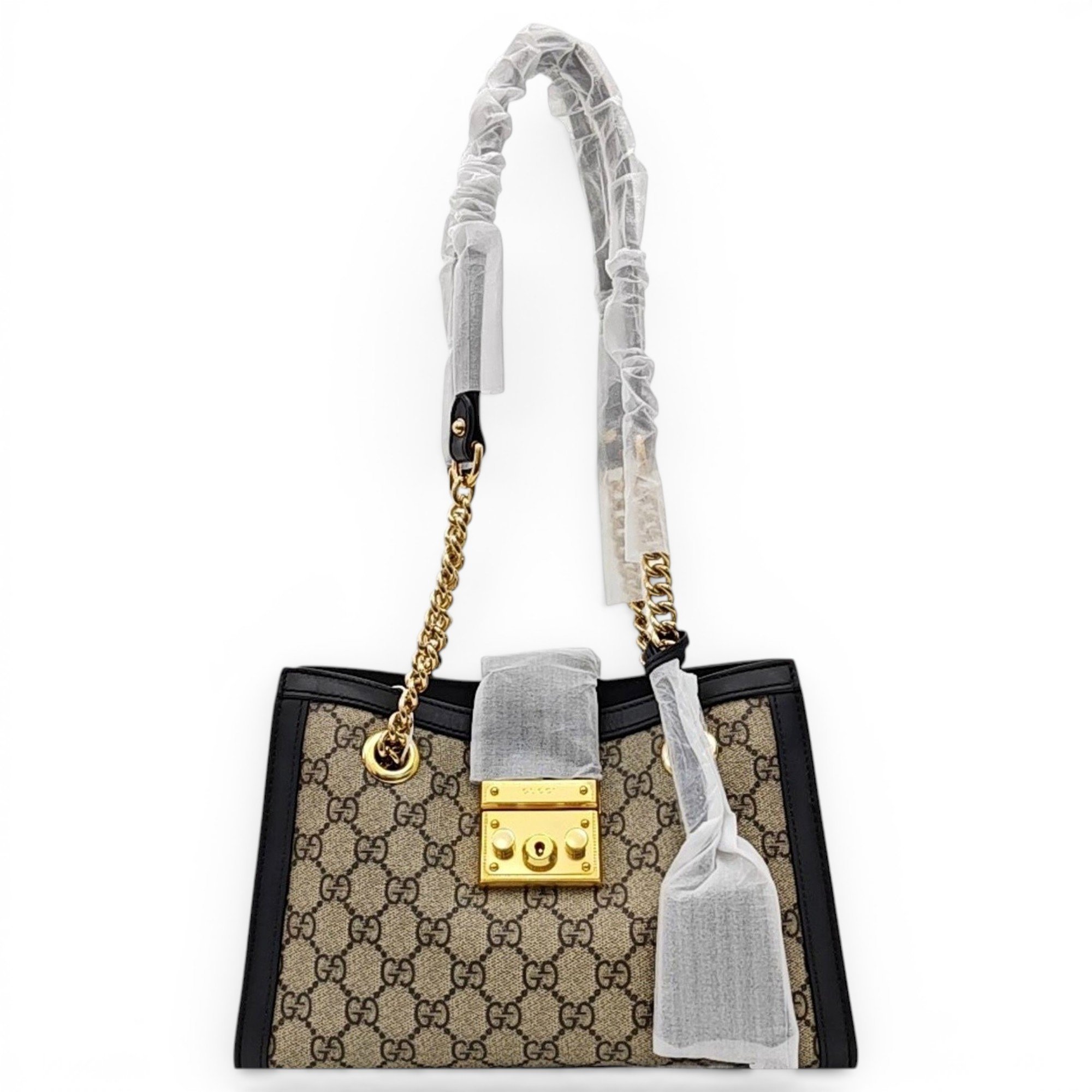 Padlock leather handbag
