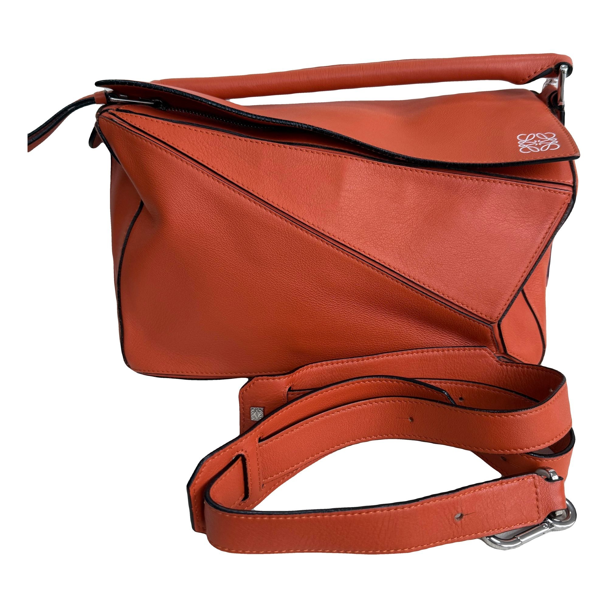 Puzzle leather handbag