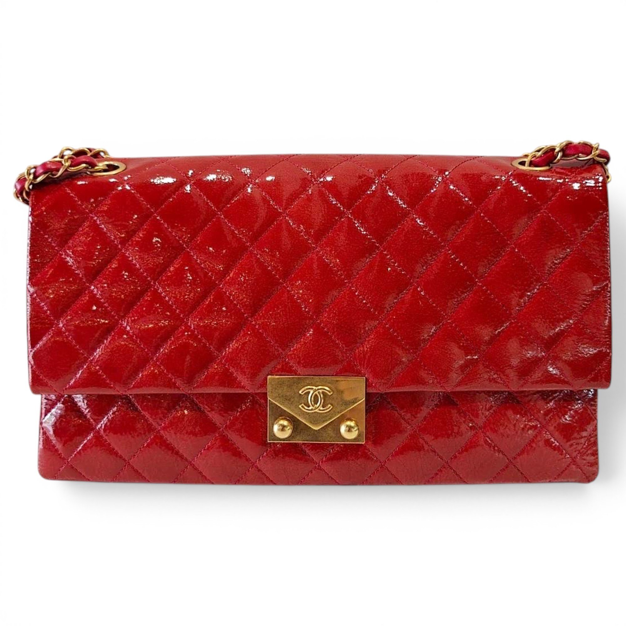 Patent leather handbag
