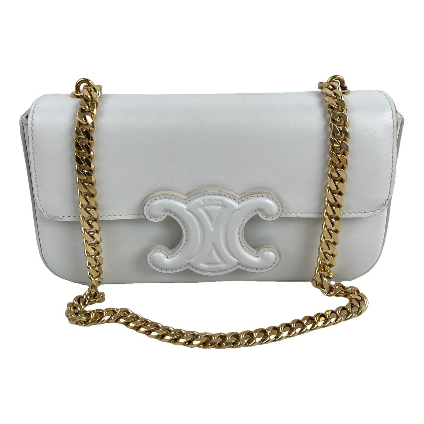 Triomphe chain leather handbag