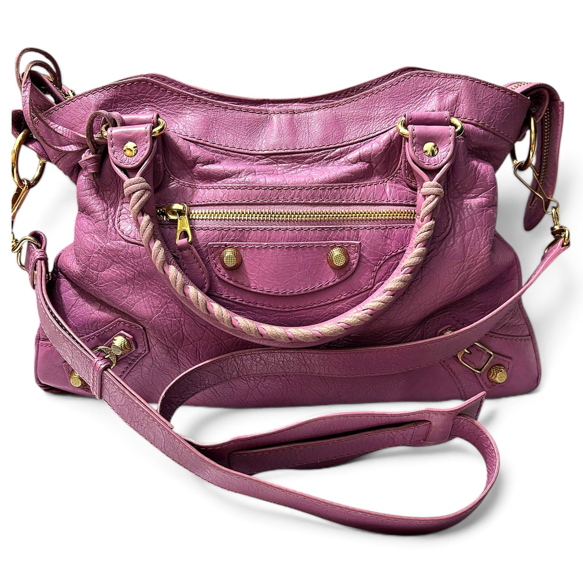 Town leather handbag