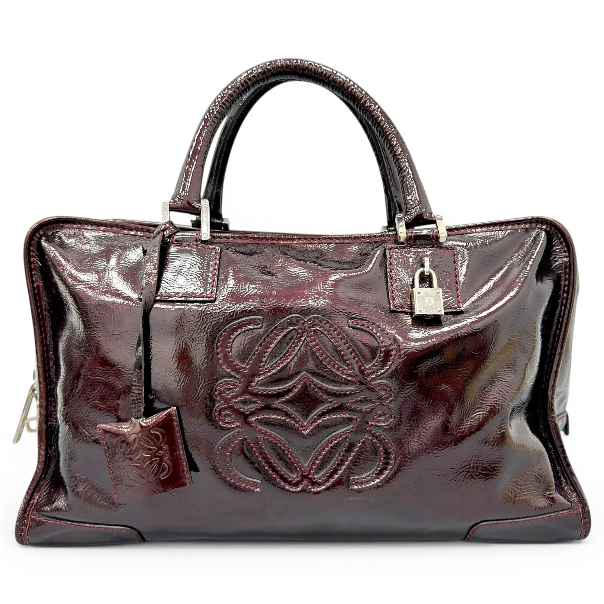Amazona patent leather handbag