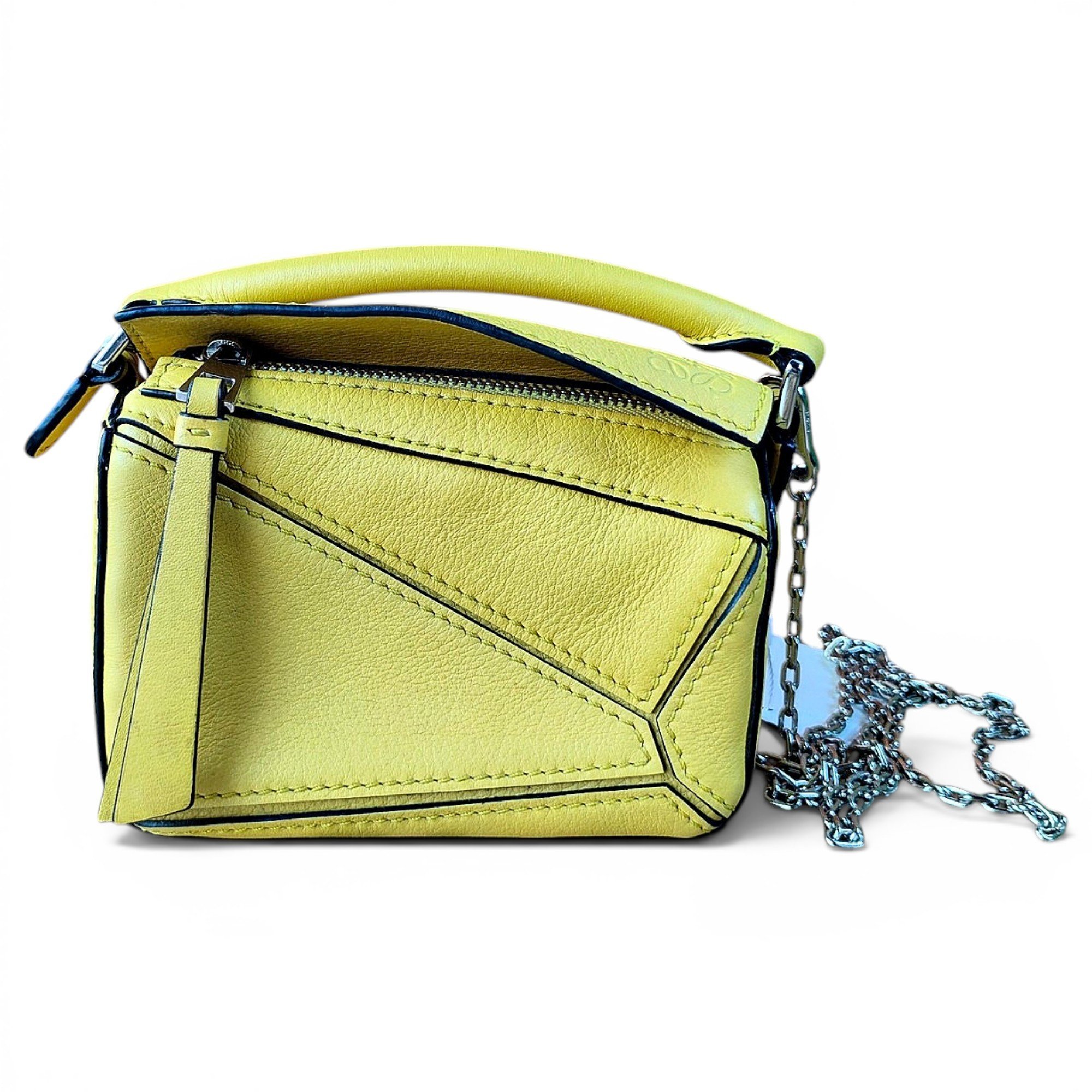 Puzzle leather handbag