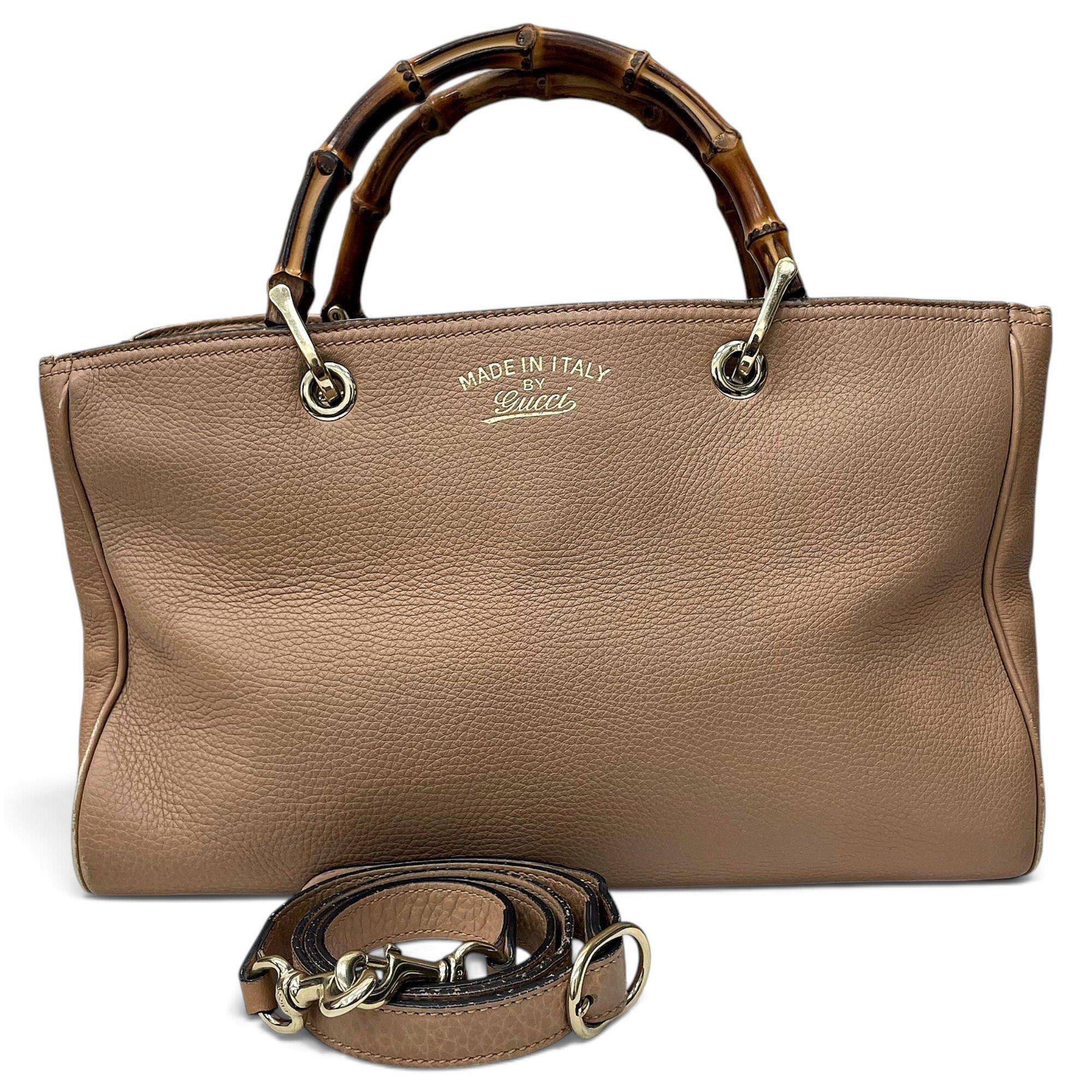 Bamboo Shopper leather handbag