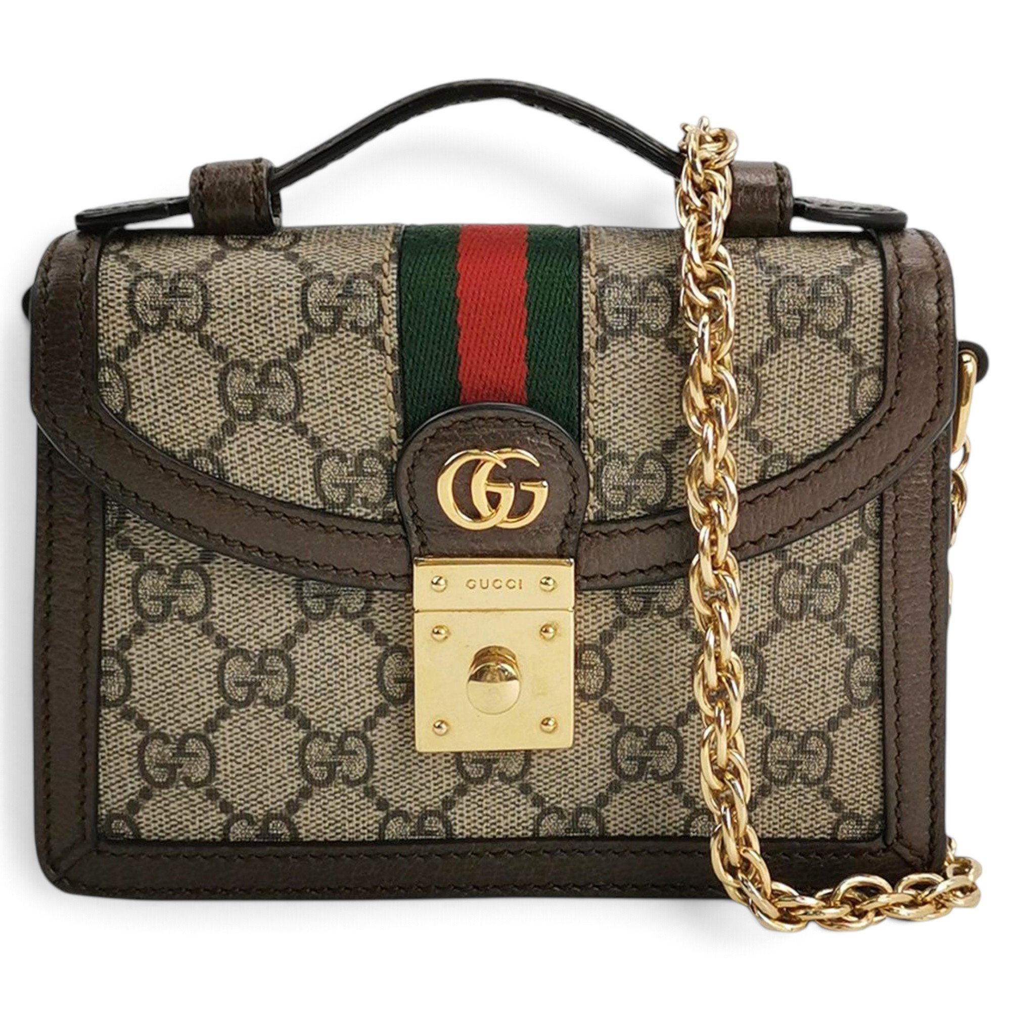 Ophidia Flap Top Handle leather handbag
