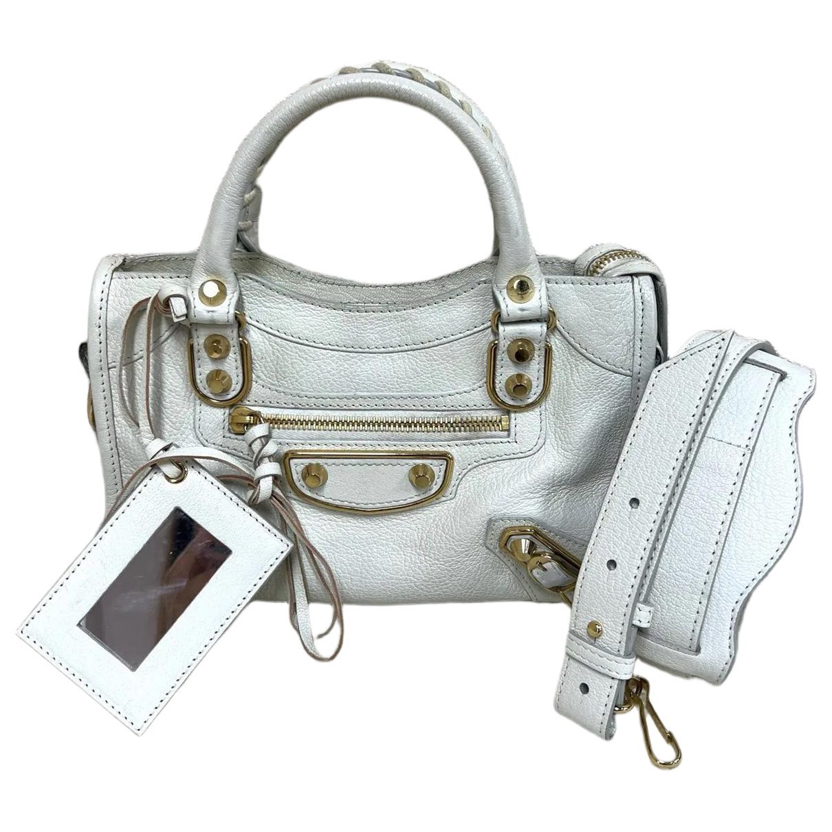 City leather handbag