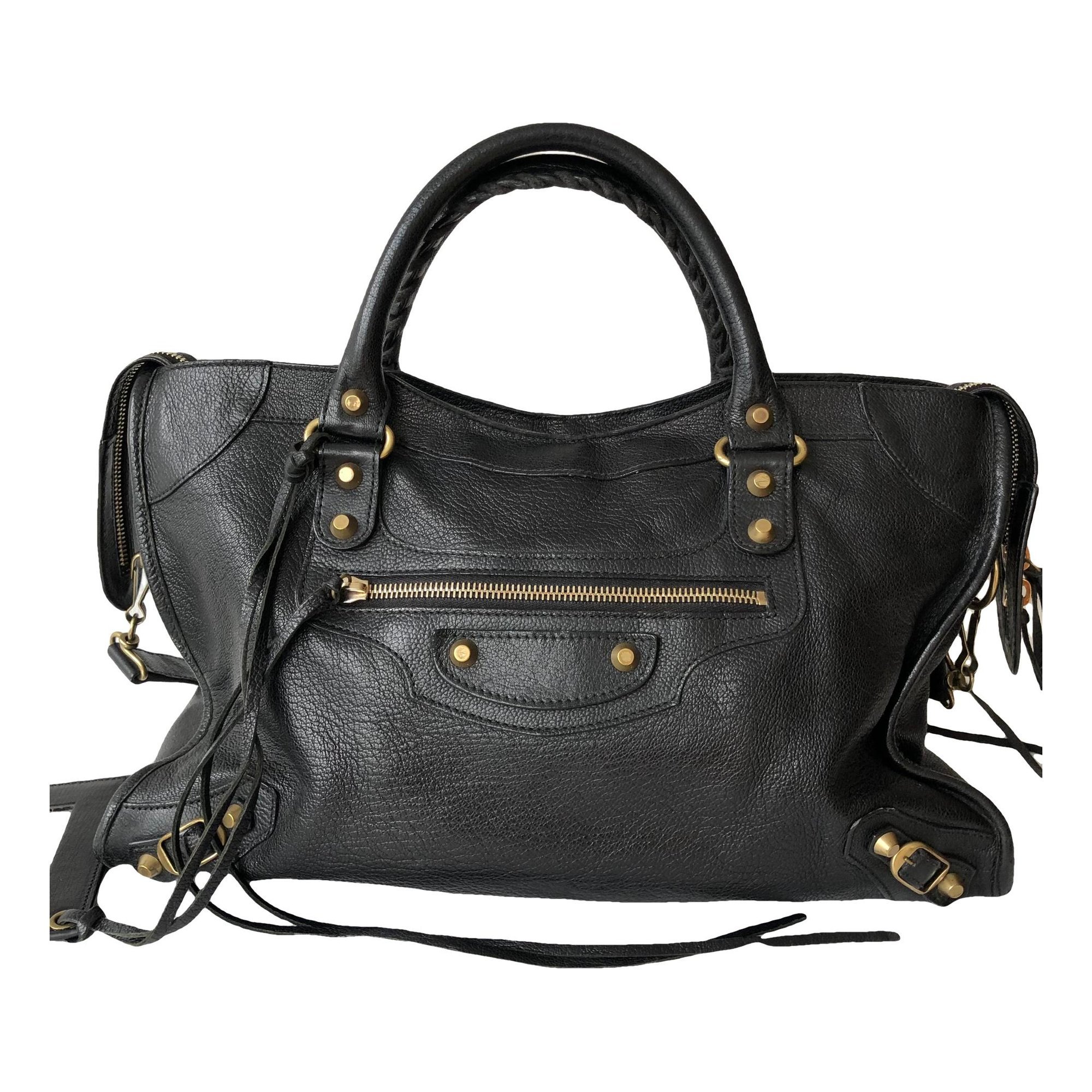 City leather handbag